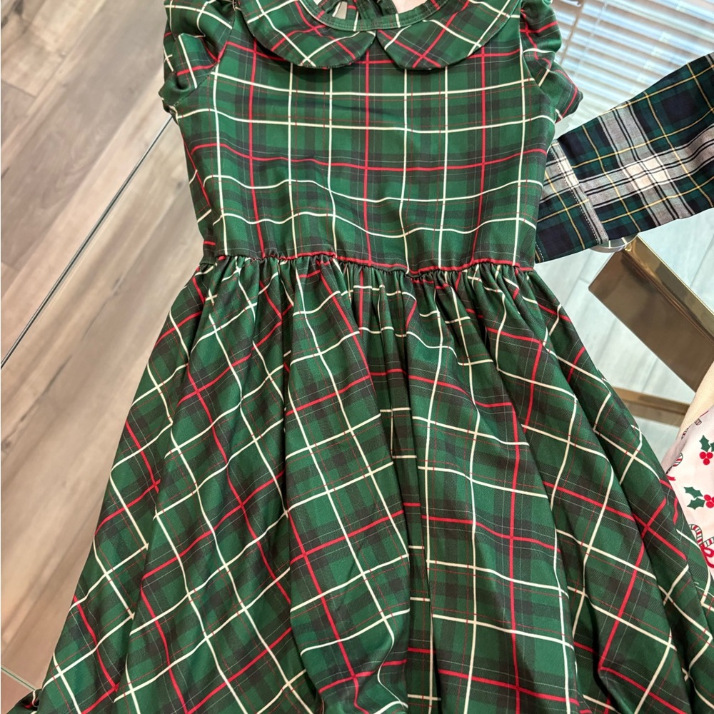 Plaid Green Kids Casual Dress